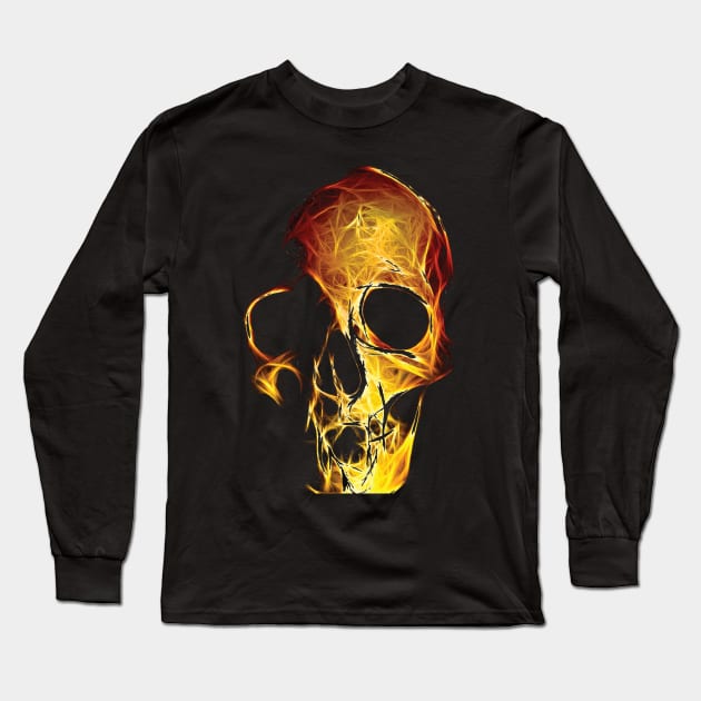 skull pattern, a pattern for metalists and bikers Long Sleeve T-Shirt by Hujer